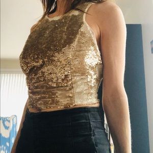 Zara Gold sequin top